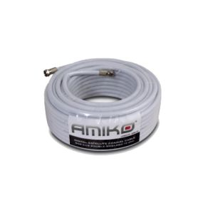 Amiko Dual-Shielded coaxial cable with F connector (10 or 20 meters)