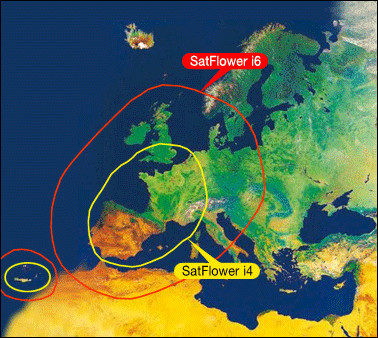 Footprint Hispasat - Intellian i4 / i6